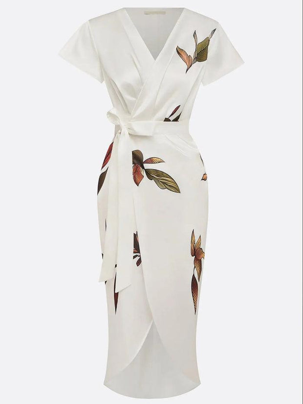 Harper – Robe portefeuille élégante à imprimé botanique
