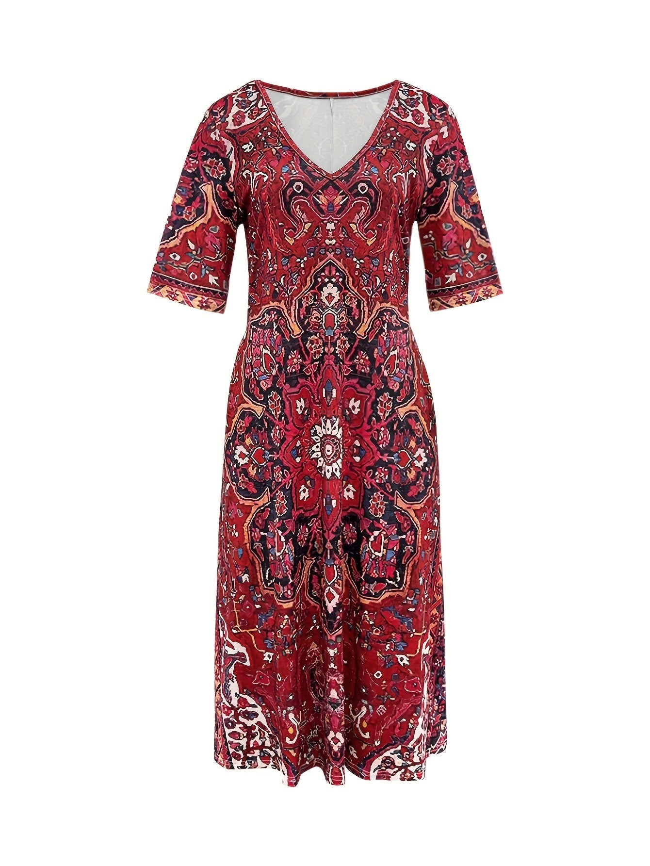 Camille – Robe fluide élégante à col V