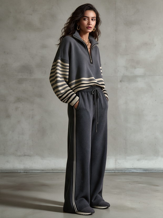 Marjolaine | Ensemble sweat zippé et pantalon large