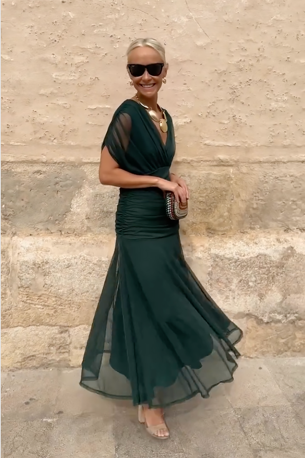 Louise | Robe Maxi de Fête Élégante à Col V