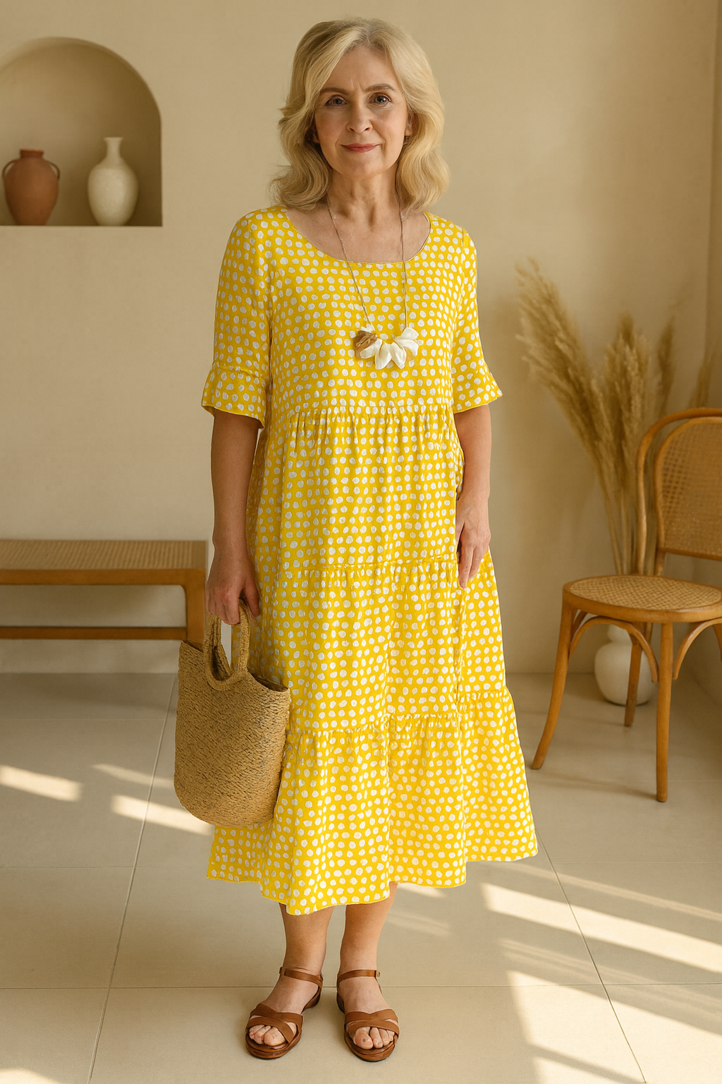 Iris – Robe midi sable élégante