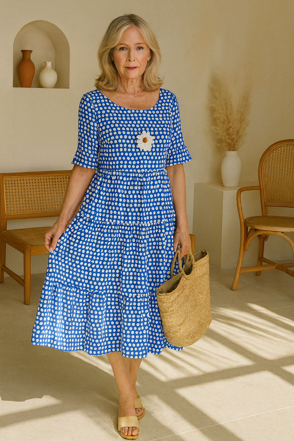 Iris – Robe midi sable élégante