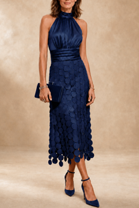 Éliane | Robe midi élégante à manches courtes