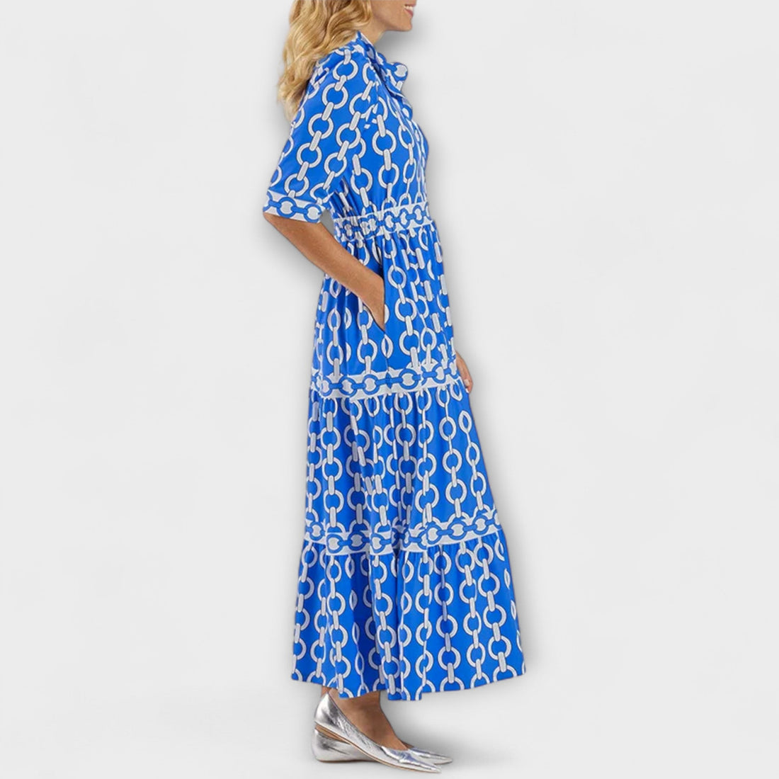 JULIANA | ROBE MIDI AVEC MOTIF CHAÎNE