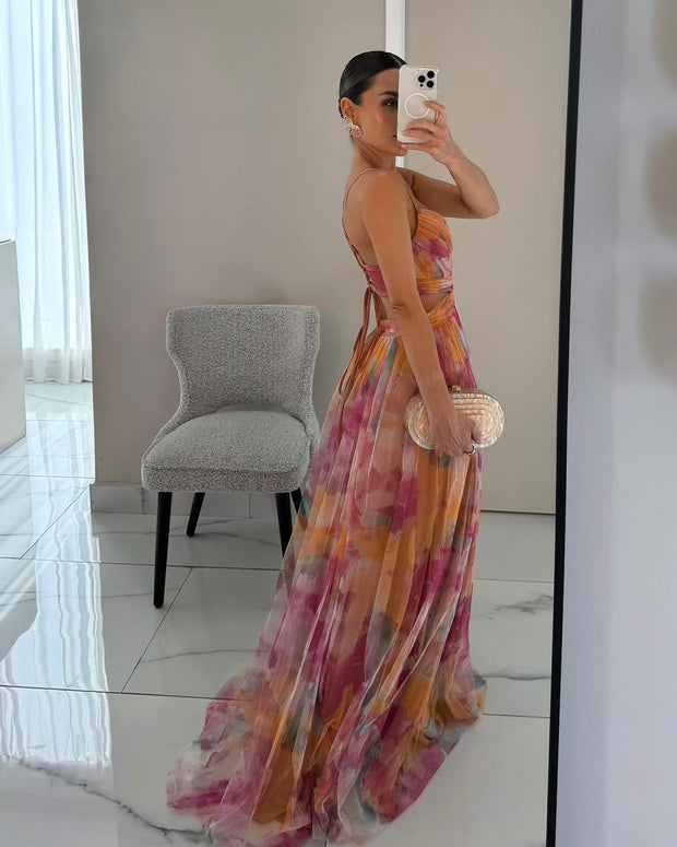 Claudia |™ Robe longue envoûtante avec imprimé floral