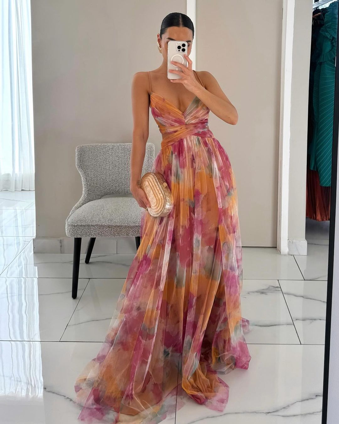 Claudia |™ Robe longue envoûtante avec imprimé floral