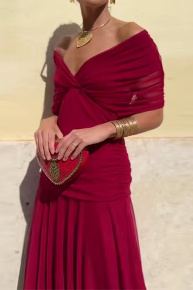 Louise | Robe Maxi de Fête Élégante à Col V