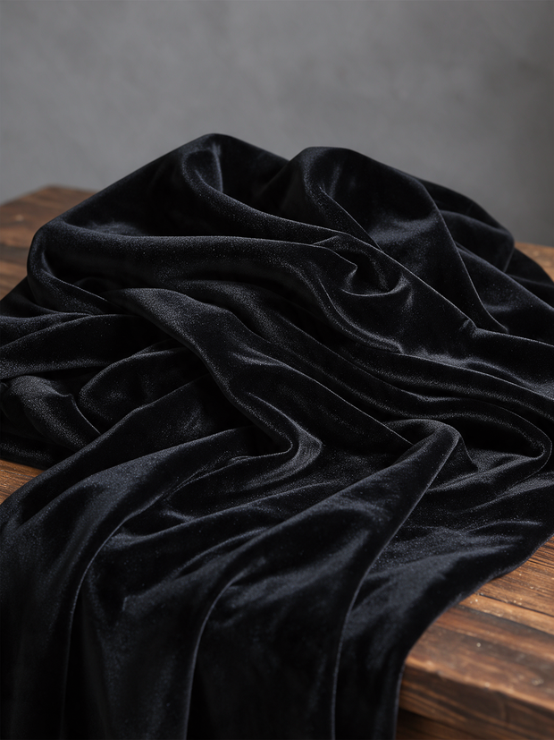 Aliette | Ensemble en velours noir, haut bateau et pantalon palazzo