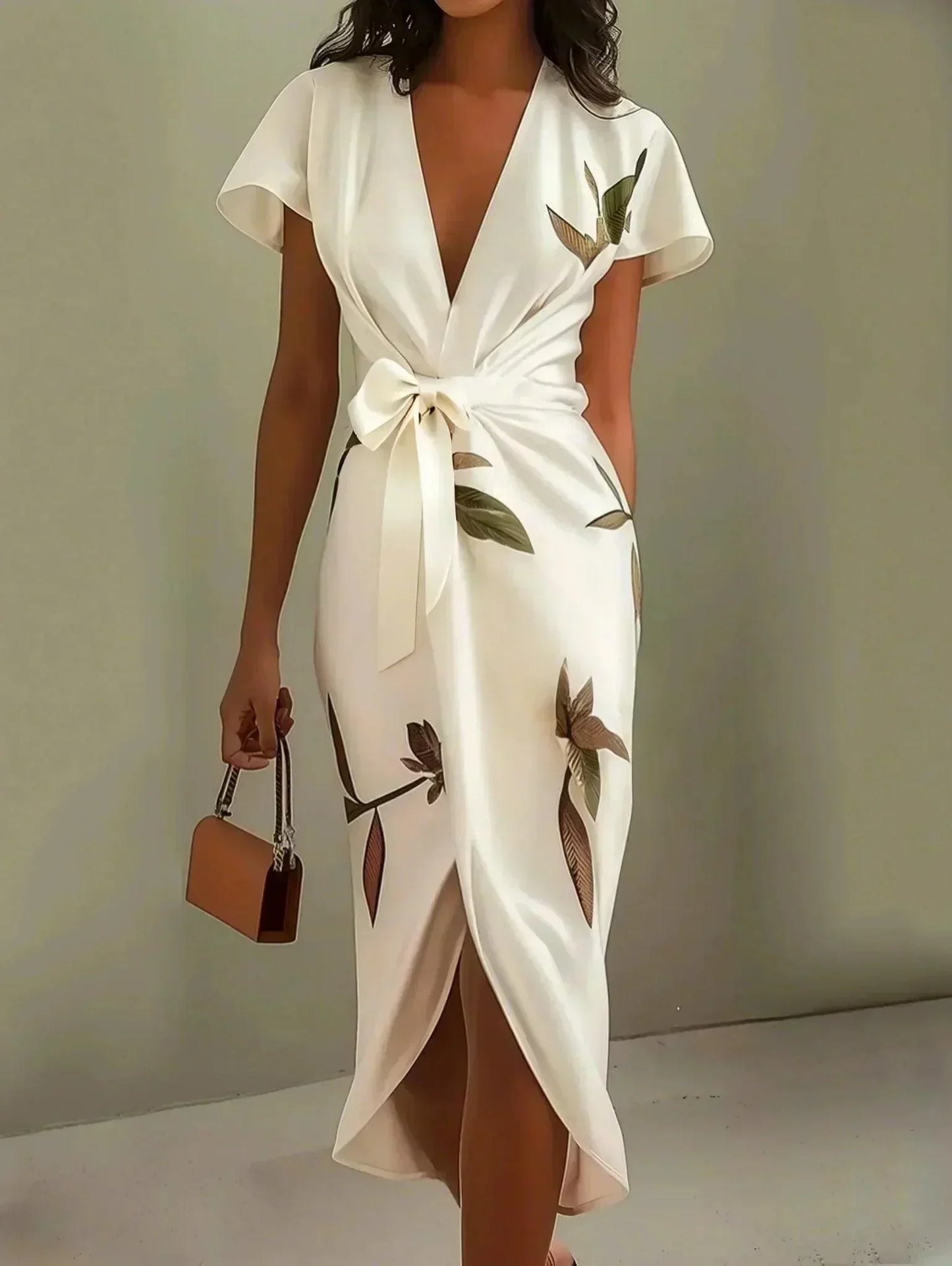 Harper – Robe portefeuille élégante à imprimé botanique