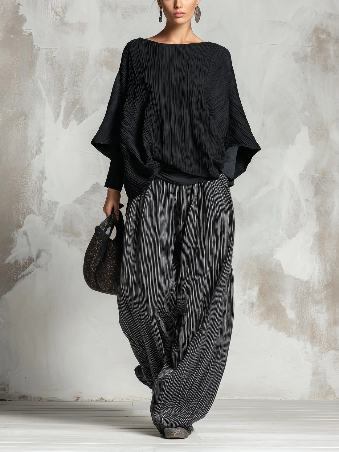 Gabrielle | Ensemble plissé et pantalon large