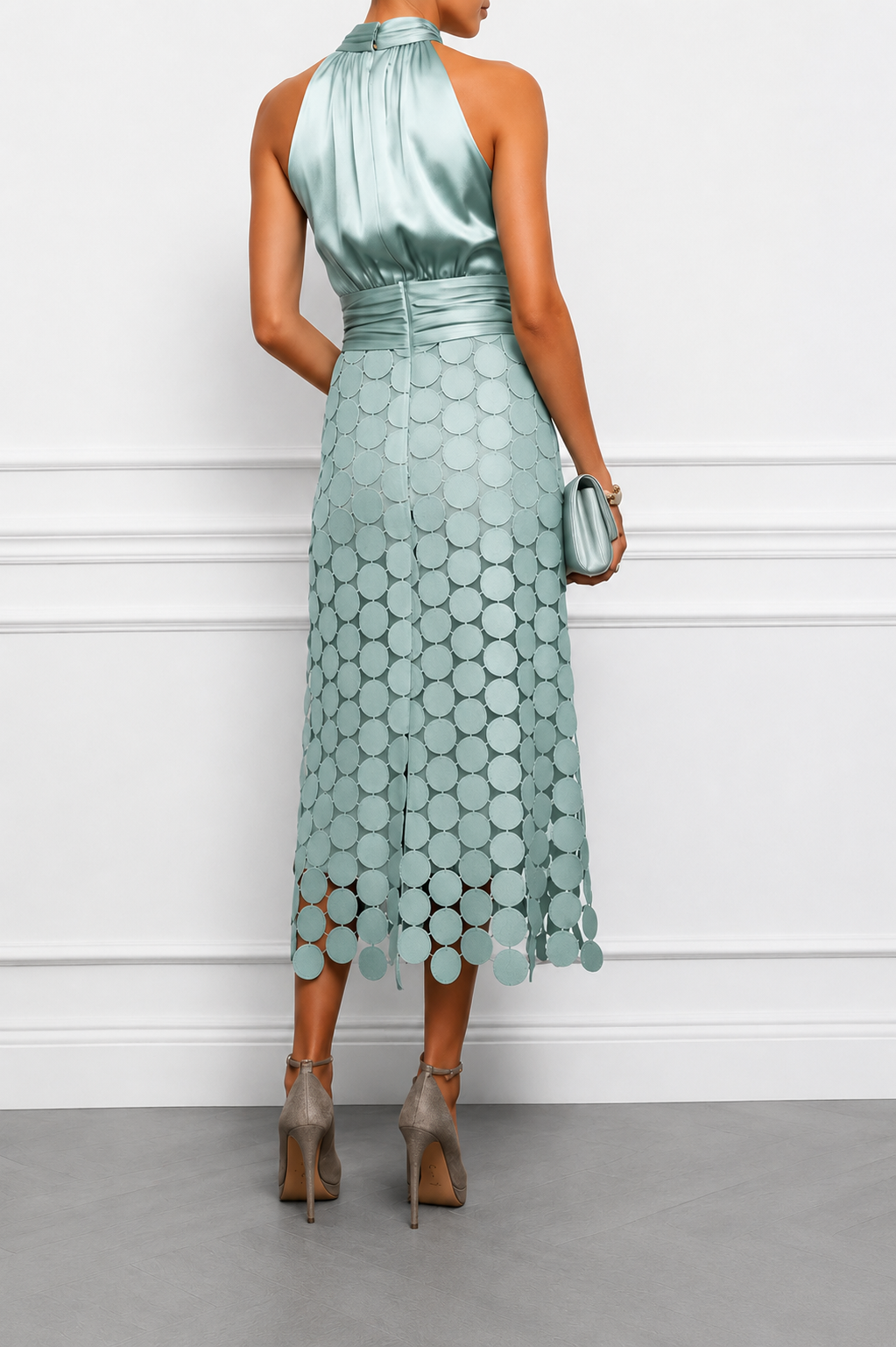Éliane | Robe midi élégante à manches courtes
