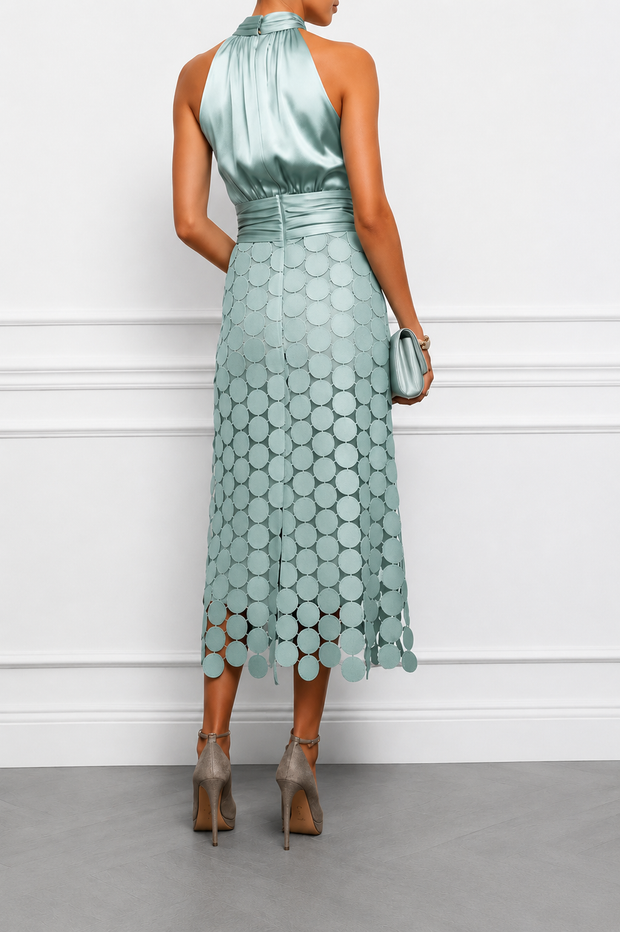 Éliane | Robe midi élégante à manches courtes