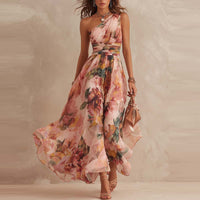 Aurora | Robe longue fleurie asymétrique
