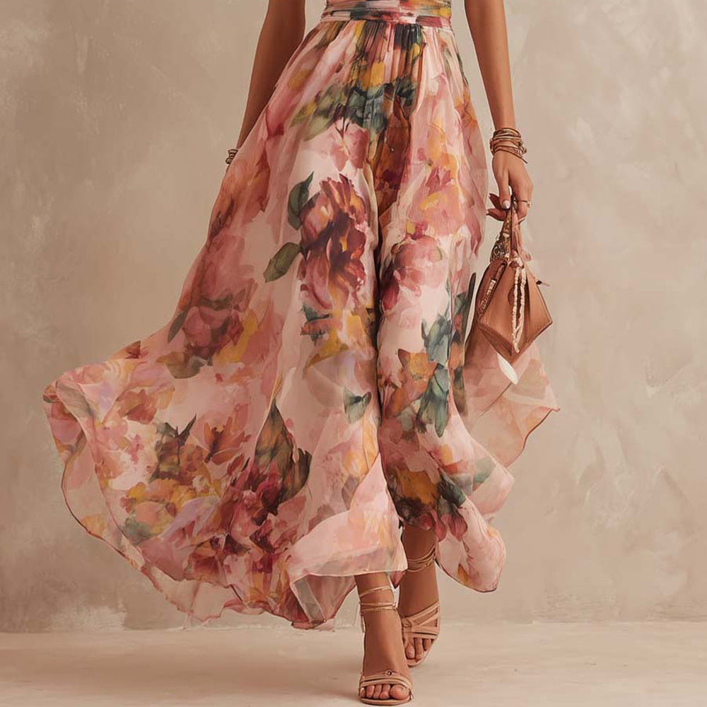 Aurora | Robe longue fleurie asymétrique