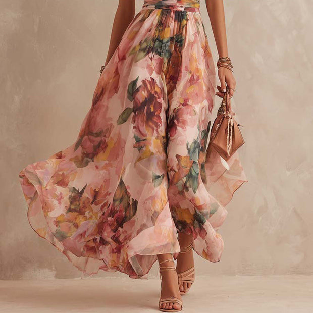 Aurora | Robe longue fleurie asymétrique