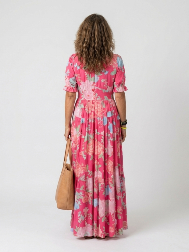 Lucie – Robe longue fluide fleurie