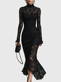Monica | Robe Maxi Évasée en Dentelle Élégante