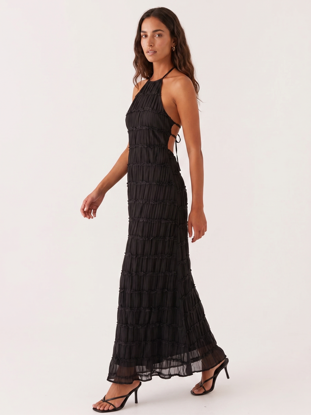 Angela | Robe longue à volants étagés