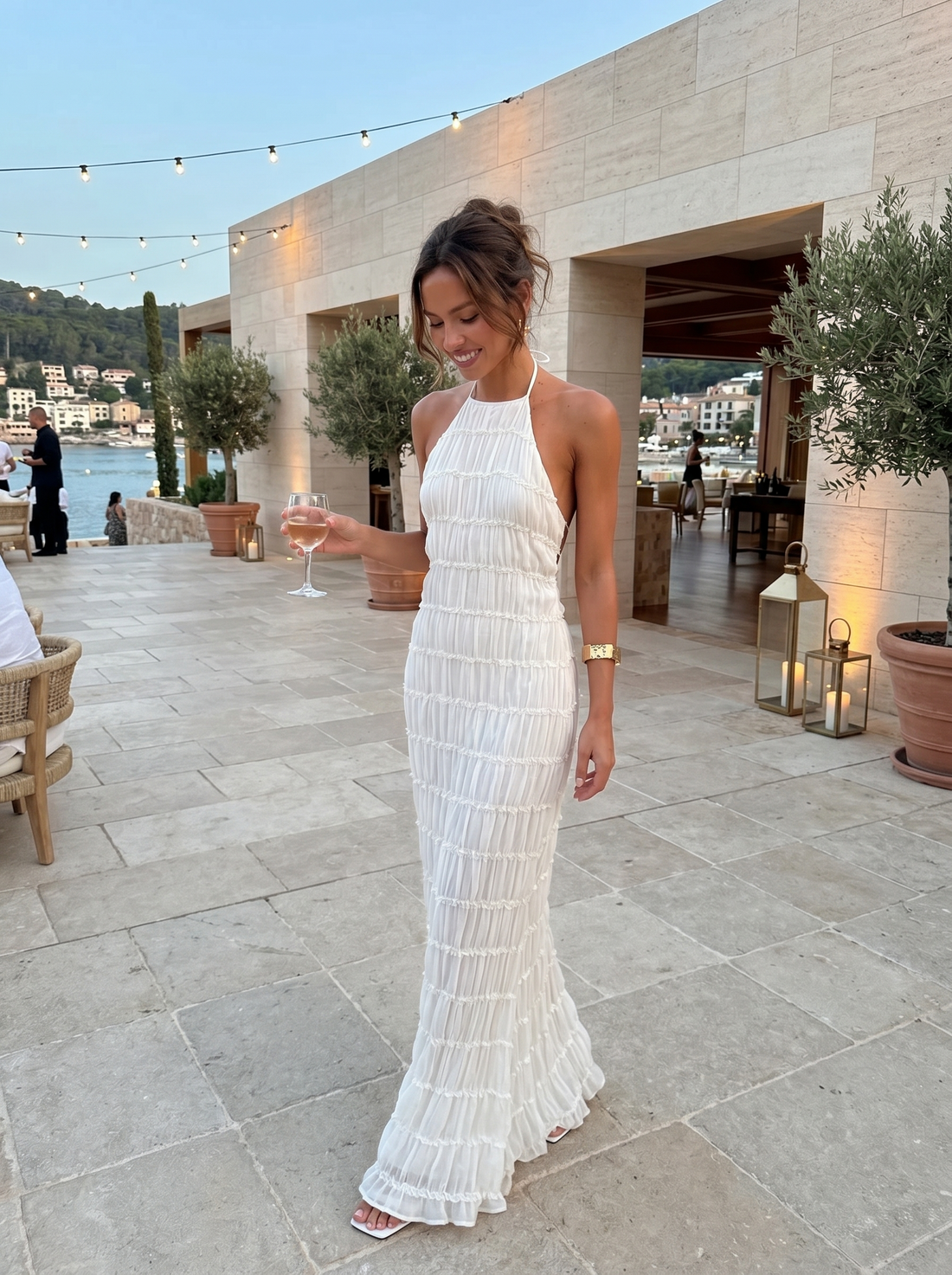 Angela | Robe longue à volants étagés
