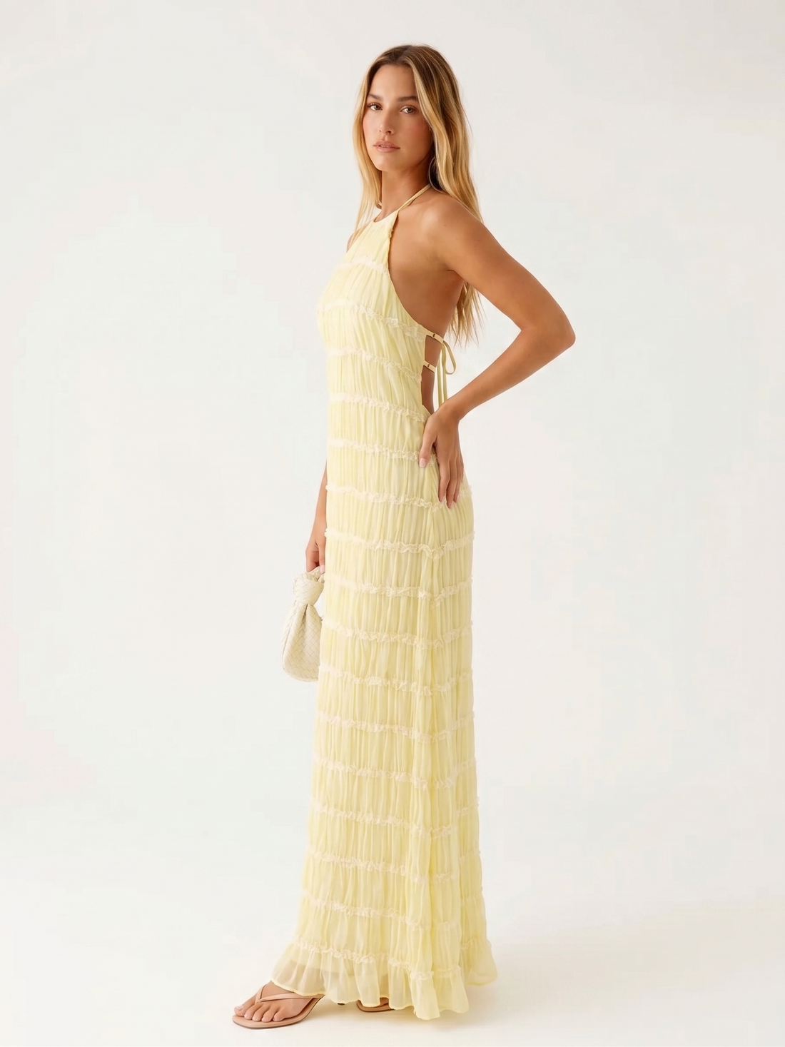 Angela | Robe longue à volants étagés