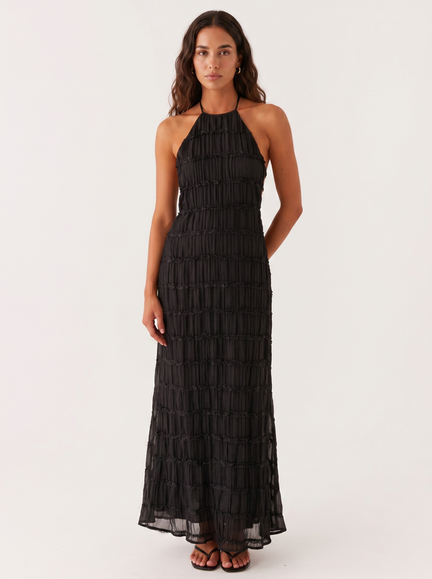 Angela | Robe longue à volants étagés