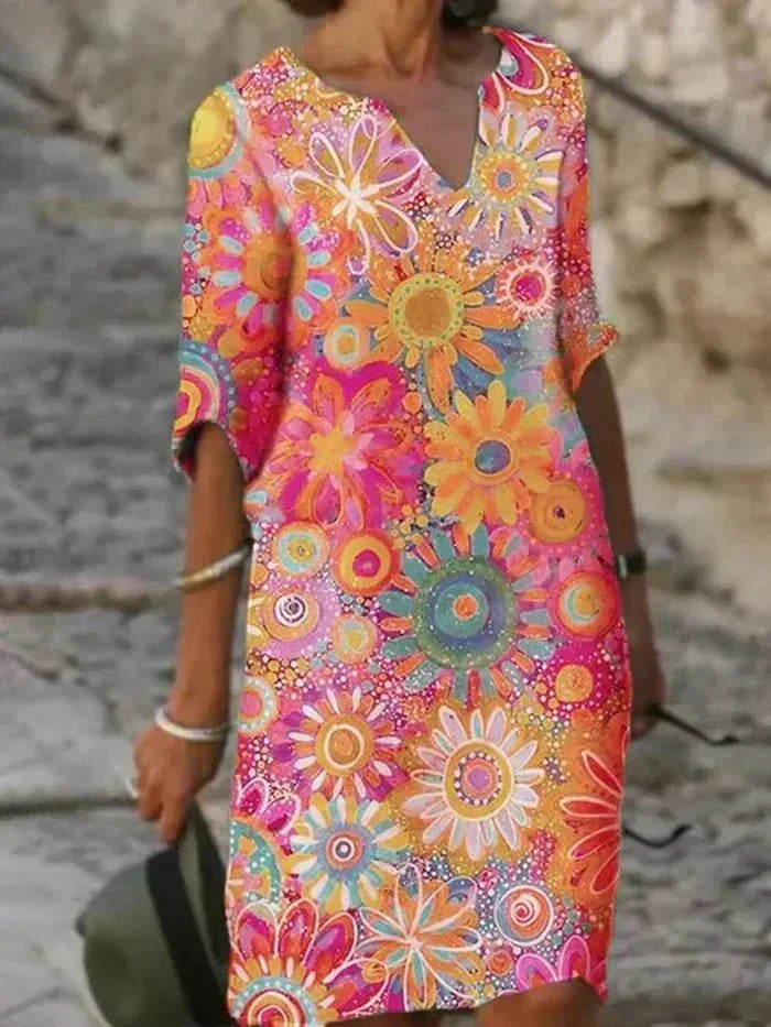 Nira – Robe midi fluide fleurie et élégante