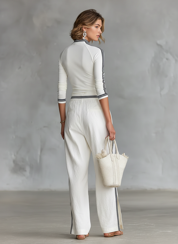 Romy | Ensemble sport chic à liserés contrastés