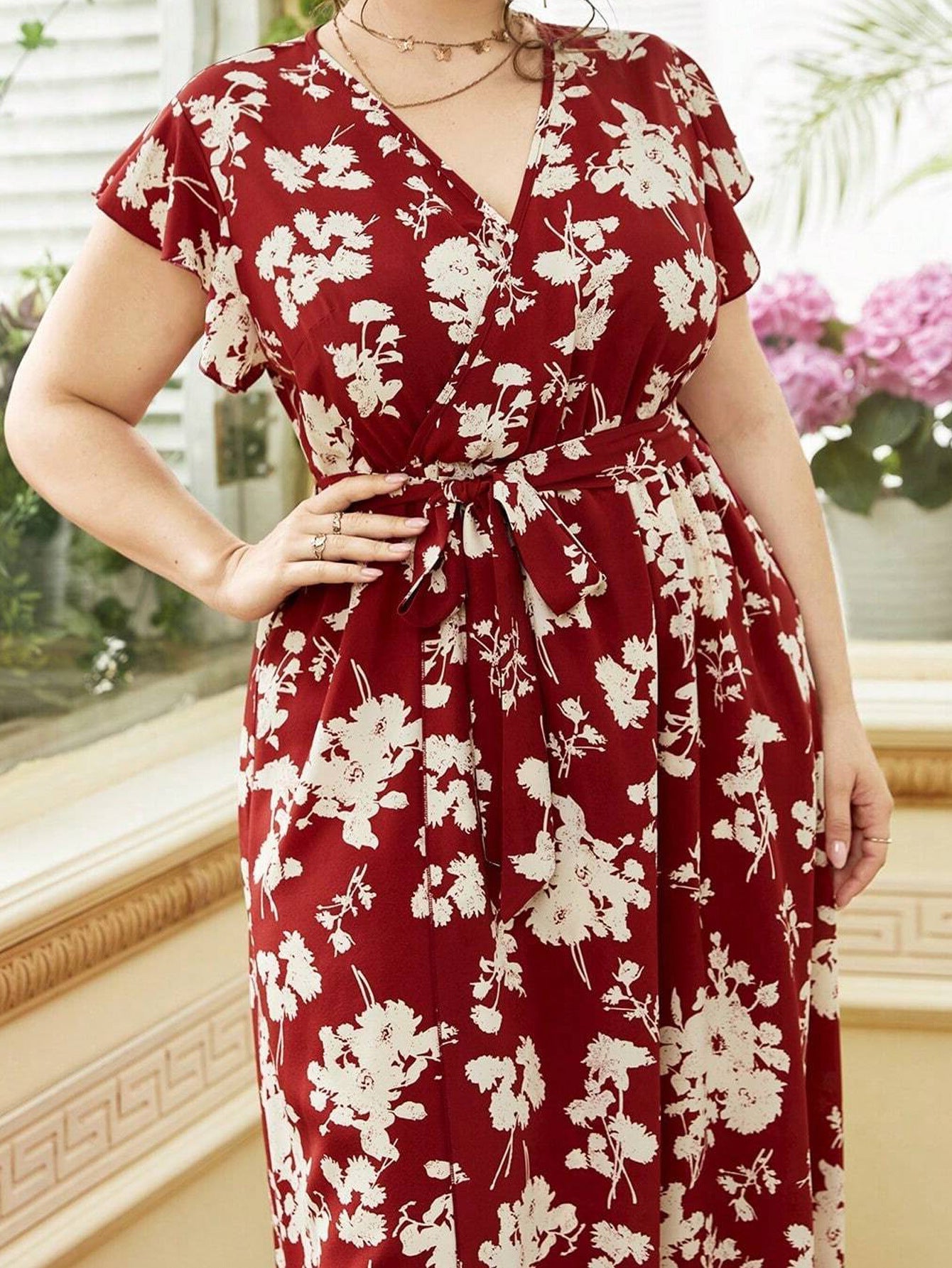 Éliane – Robe midi fluide et flatteuse à imprimé fleuri