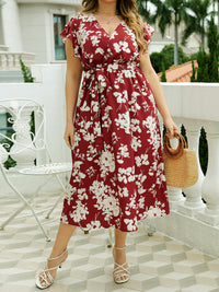 Émilie – Robe midi fluide et flatteuse à imprimé fleuri