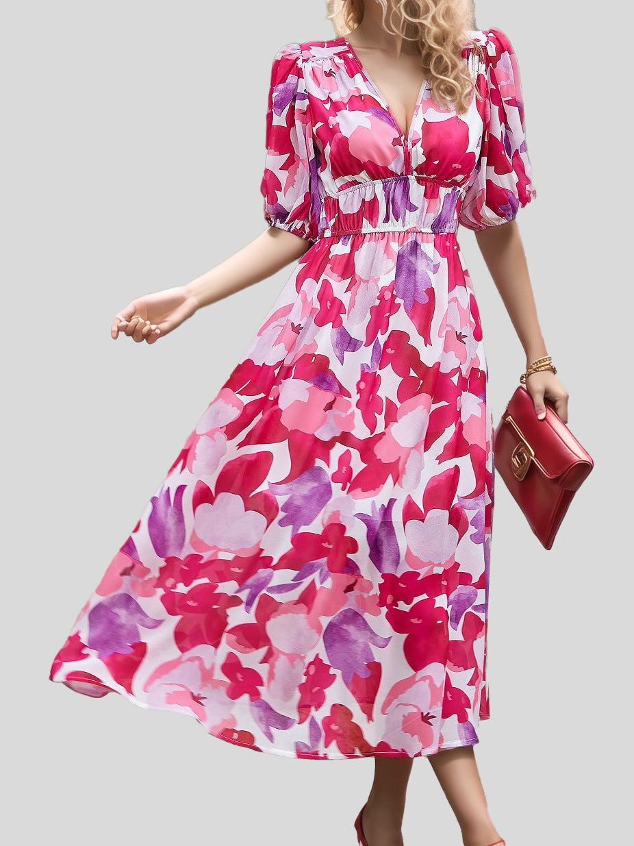 Eulalie – Robe midi fluide col V