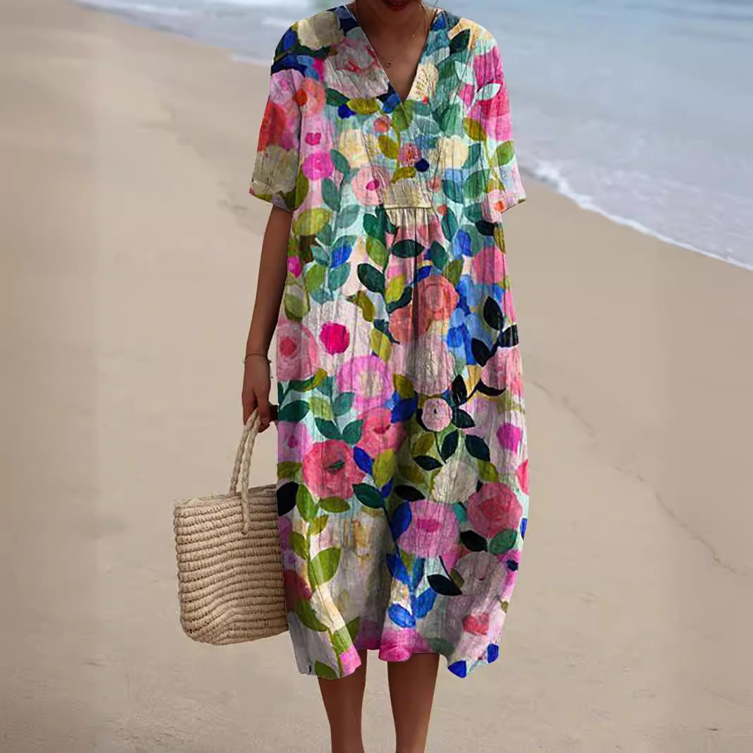Hannah – Robe d’été fleurie colorée
