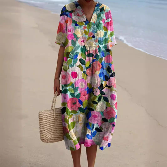 Hannah – Robe d’été fleurie colorée