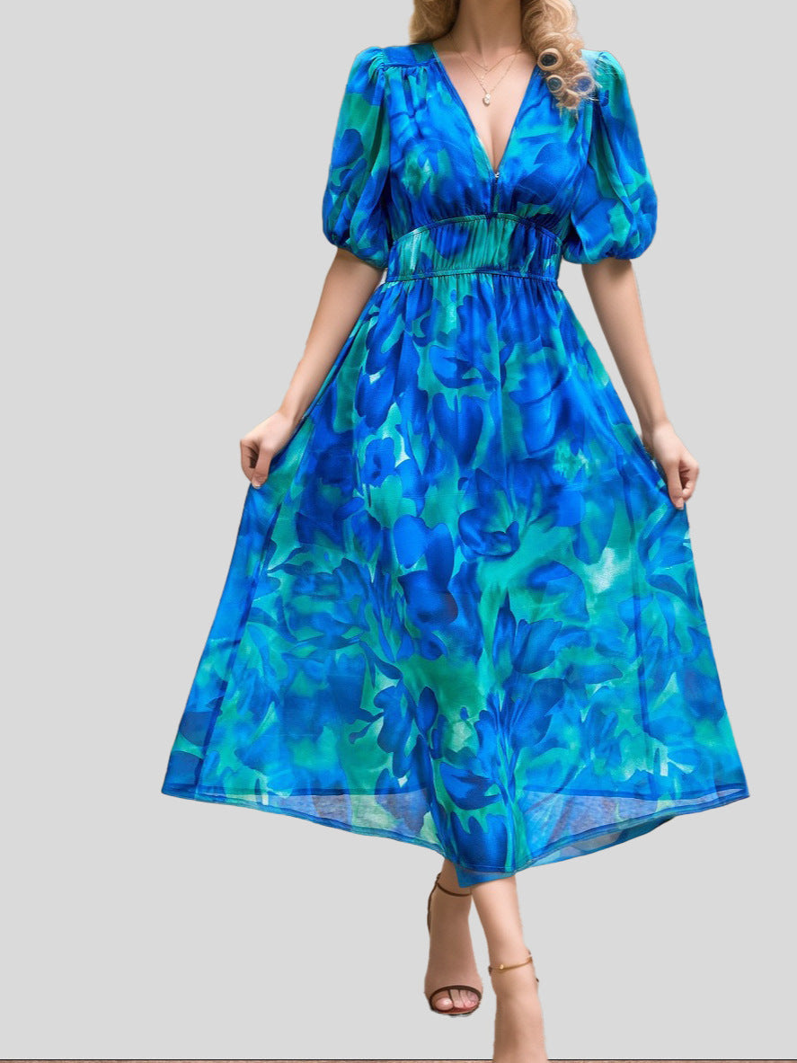 Eulalie – Robe midi fluide col V