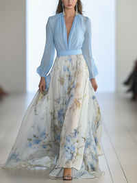 Éléonore – Robe longue fleurie élégante