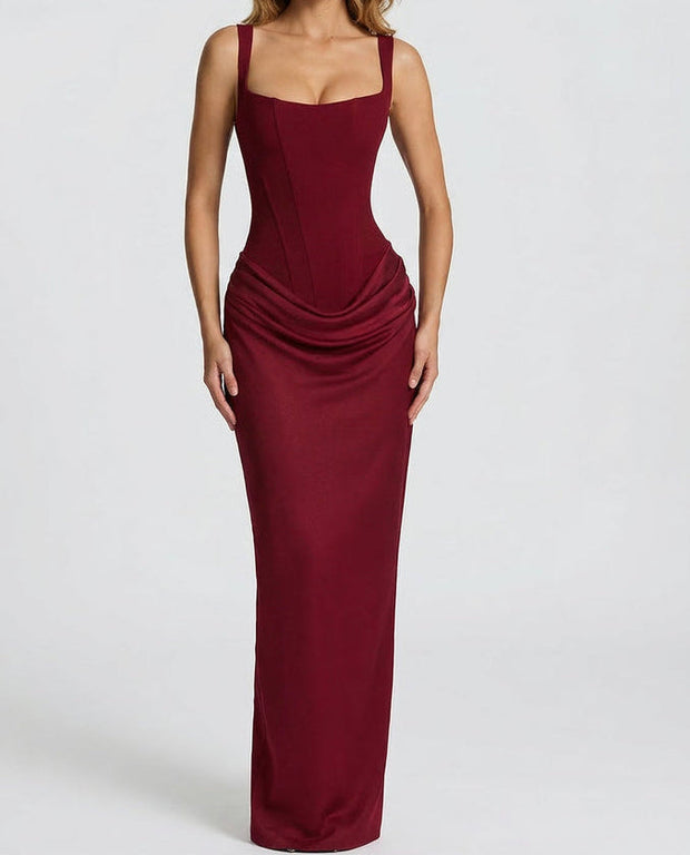Sabine | Robe longue à corsage corset