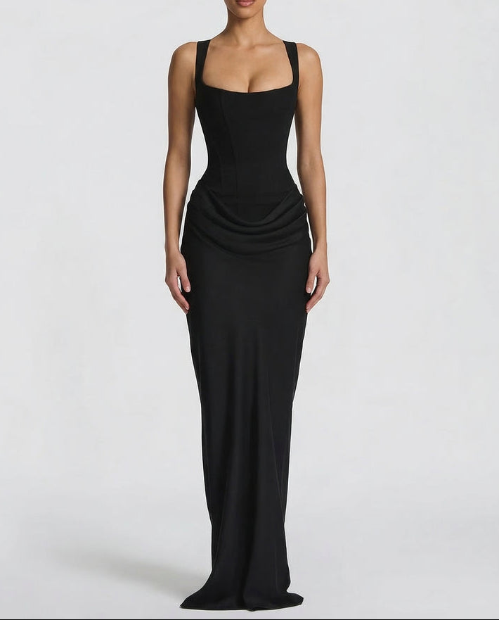 Sabine | Robe longue à corsage corset