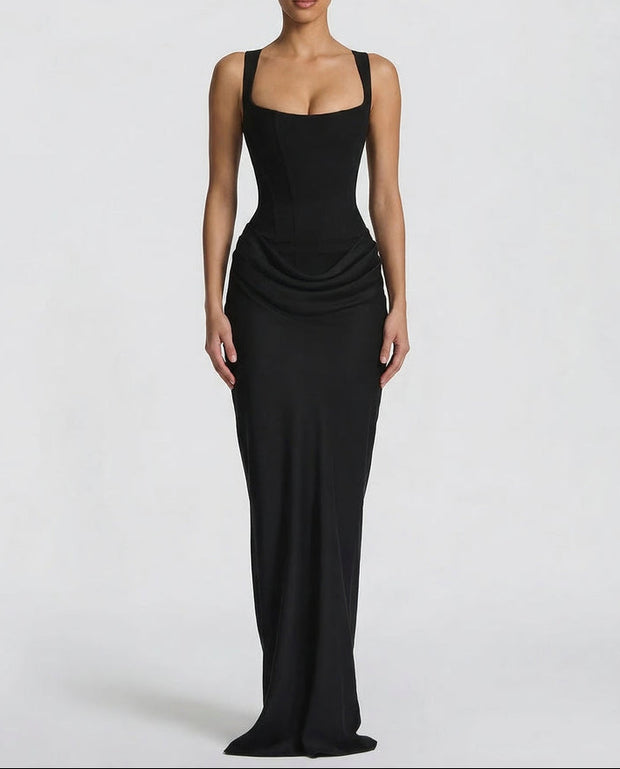 Sabine | Robe longue à corsage corset
