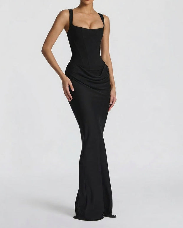 Sabine | Robe longue à corsage corset