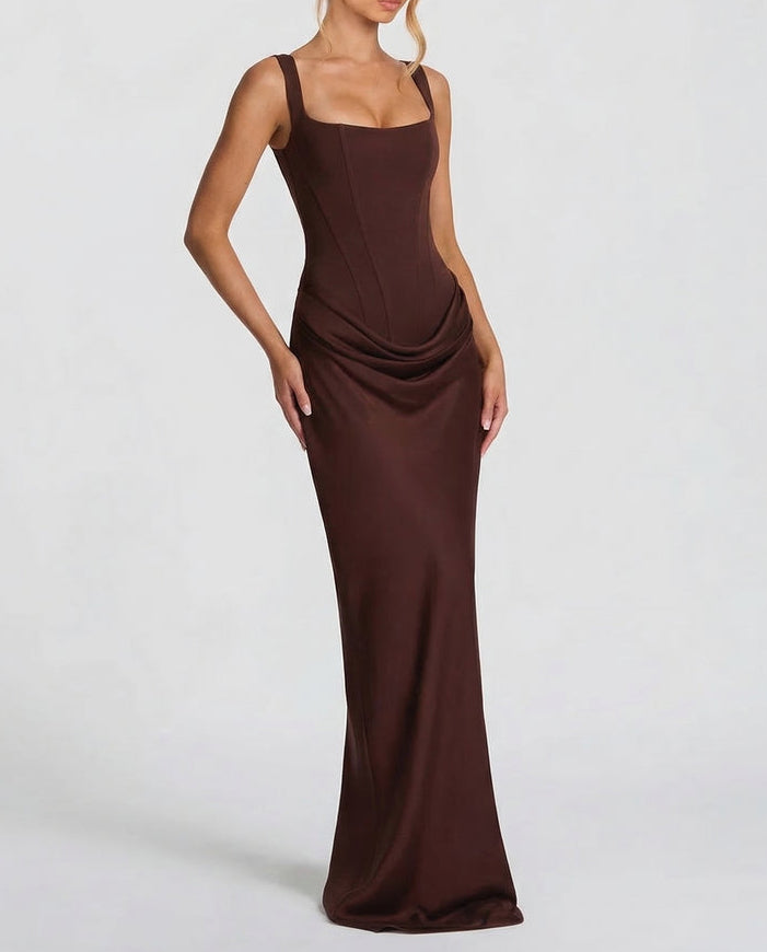 Sabine | Robe longue à corsage corset