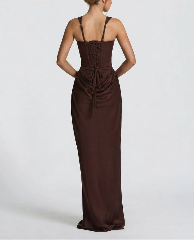 Sabine | Robe longue à corsage corset