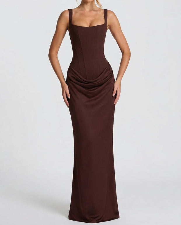 Sabine | Robe longue à corsage corset