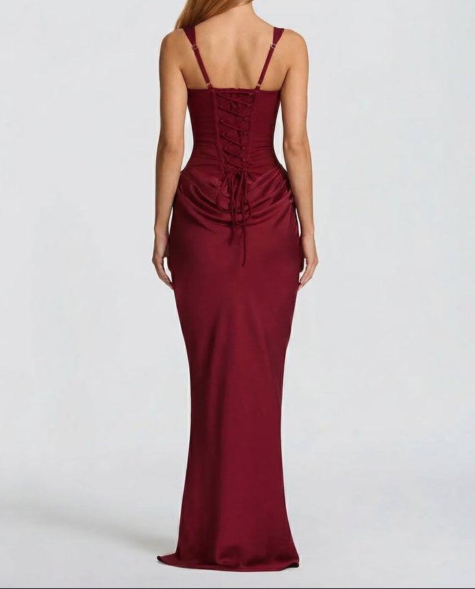 Sabine | Robe longue à corsage corset