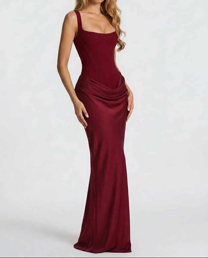 Sabine | Robe longue à corsage corset