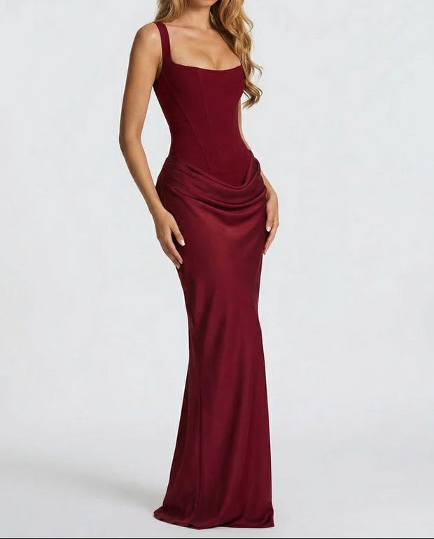 Sabine | Robe longue à corsage corset