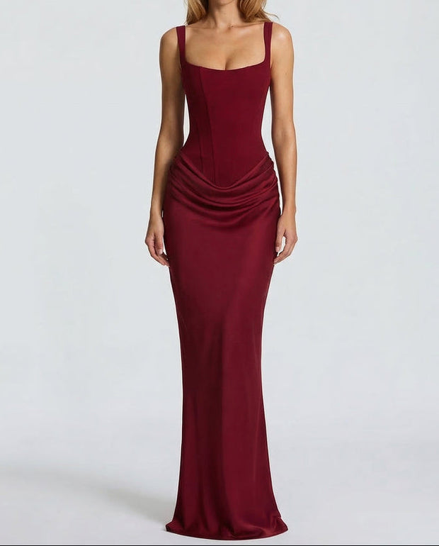 Sabine | Robe longue à corsage corset