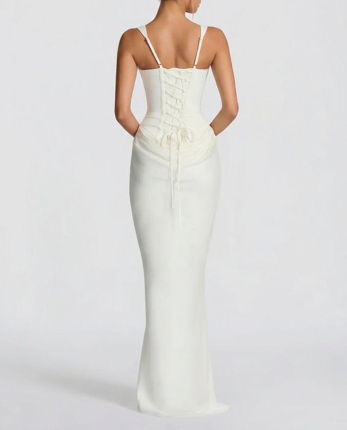 Sabine | Robe longue à corsage corset