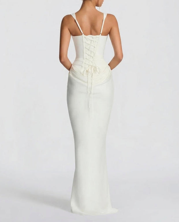 Sabine | Robe longue à corsage corset
