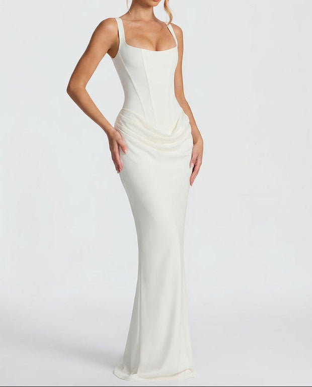 Sabine | Robe longue à corsage corset