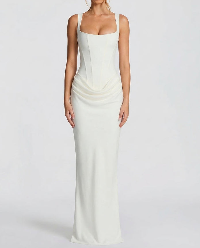 Sabine | Robe longue à corsage corset