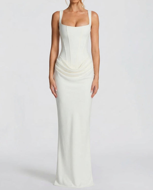 Sabine | Robe longue à corsage corset